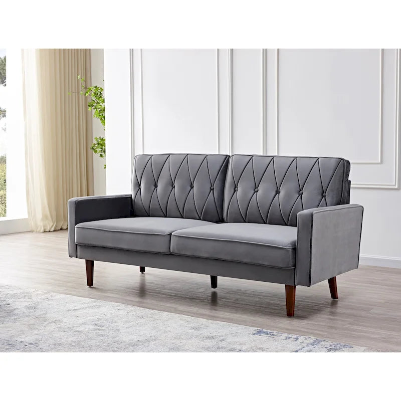 Canapé de salon en velours capitonné de 176 cm de large – 10 options de couleur