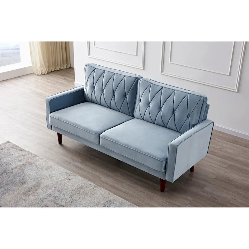 Canapé de salon en velours capitonné de 176 cm de large – 10 options de couleur
