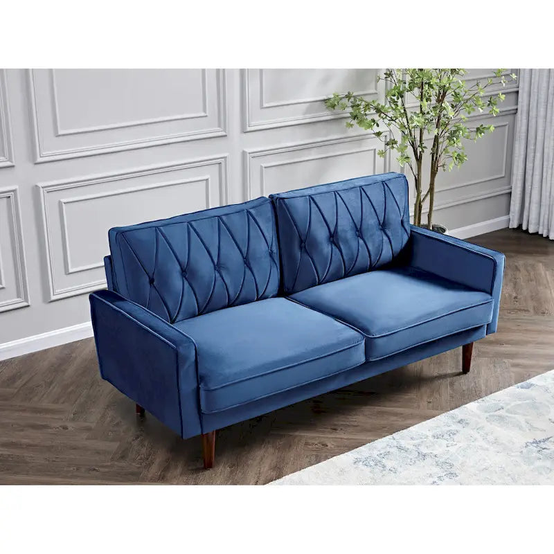 Canapé de salon en velours capitonné de 176 cm de large – 10 options de couleur