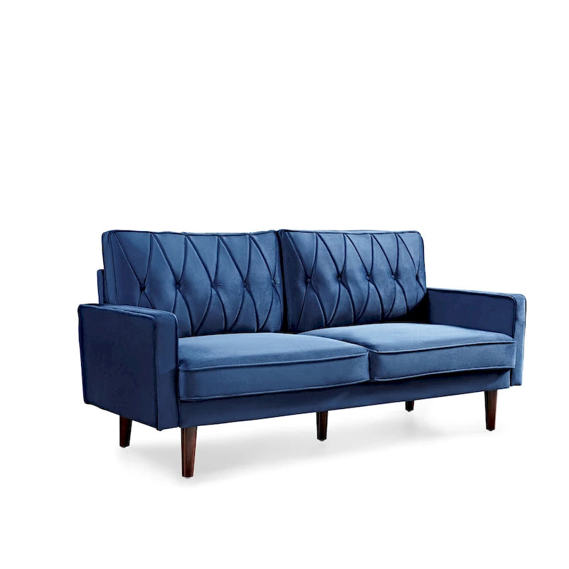 Canapé de salon en velours capitonné de 176 cm de large – 10 options de couleur