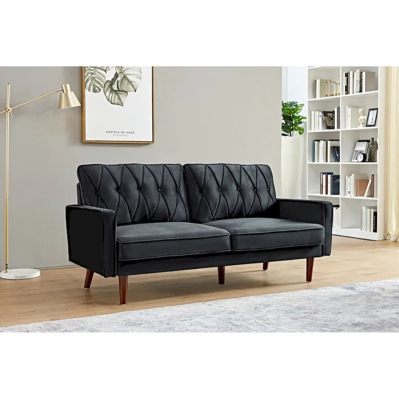 Canapé de salon en velours capitonné de 176 cm de large – 10 options de couleur