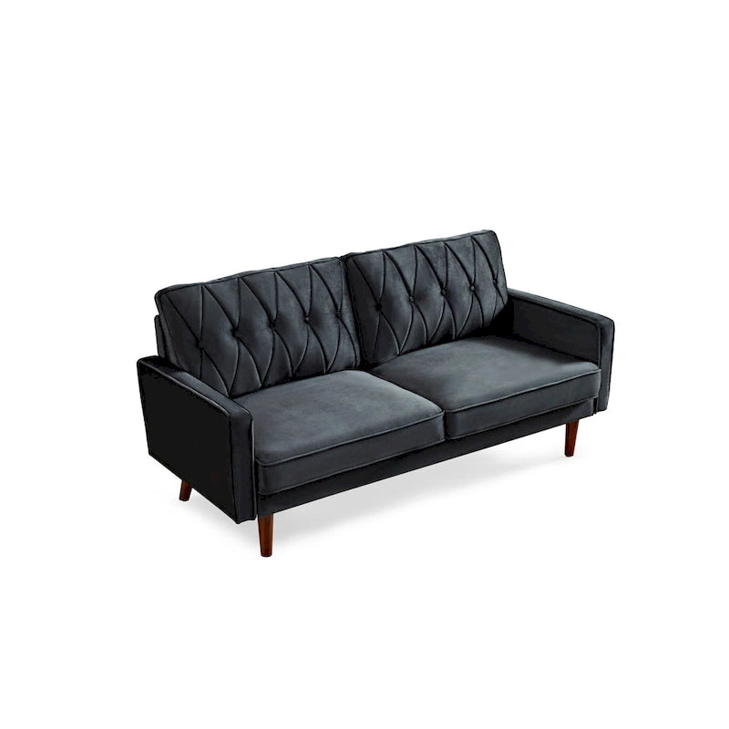 Canapé de salon en velours capitonné de 176 cm de large – 10 options de couleur
