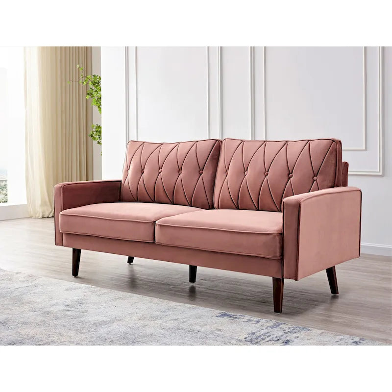 Canapé de salon en velours capitonné de 176 cm de large – 10 options de couleur