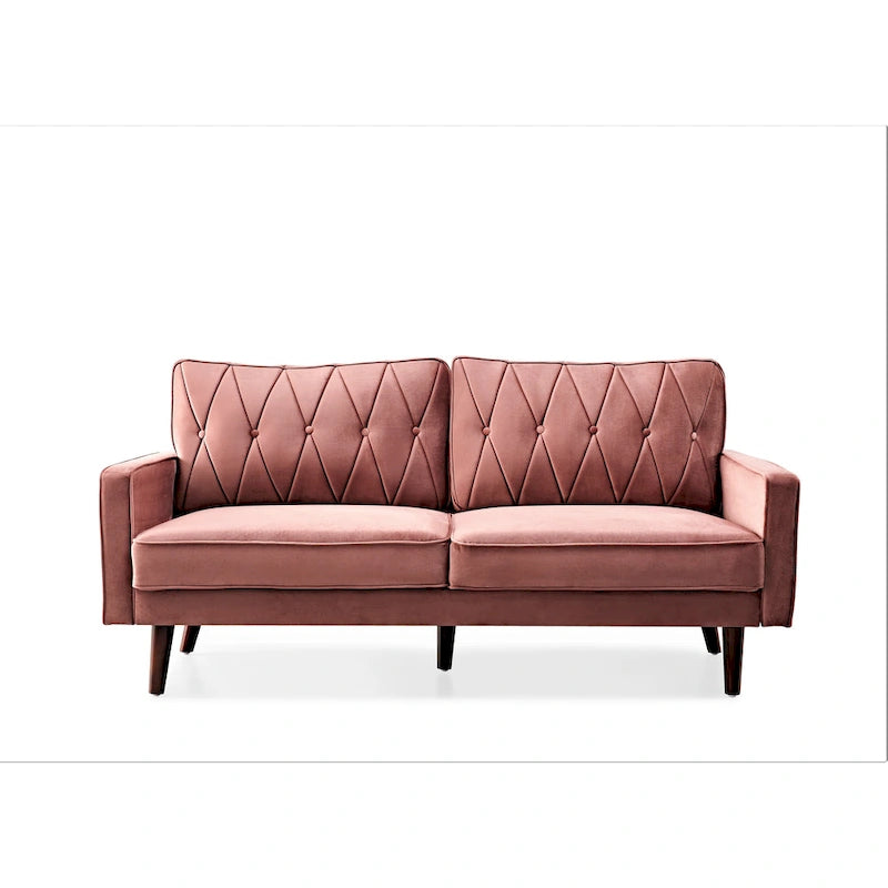 Canapé de salon en velours capitonné de 176 cm de large – 10 options de couleur