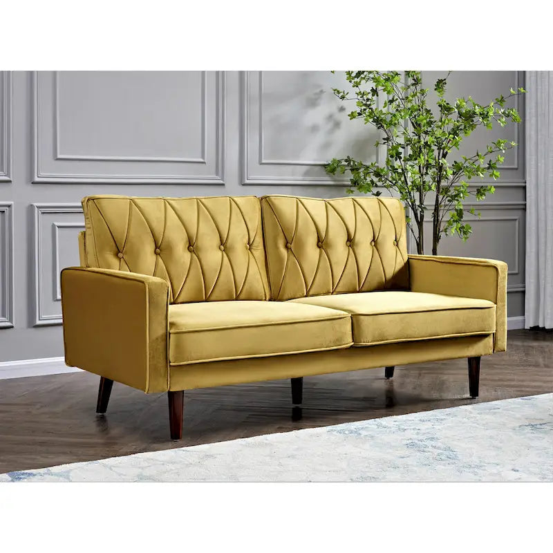 Canapé de salon en velours capitonné de 176 cm de large – 10 options de couleur