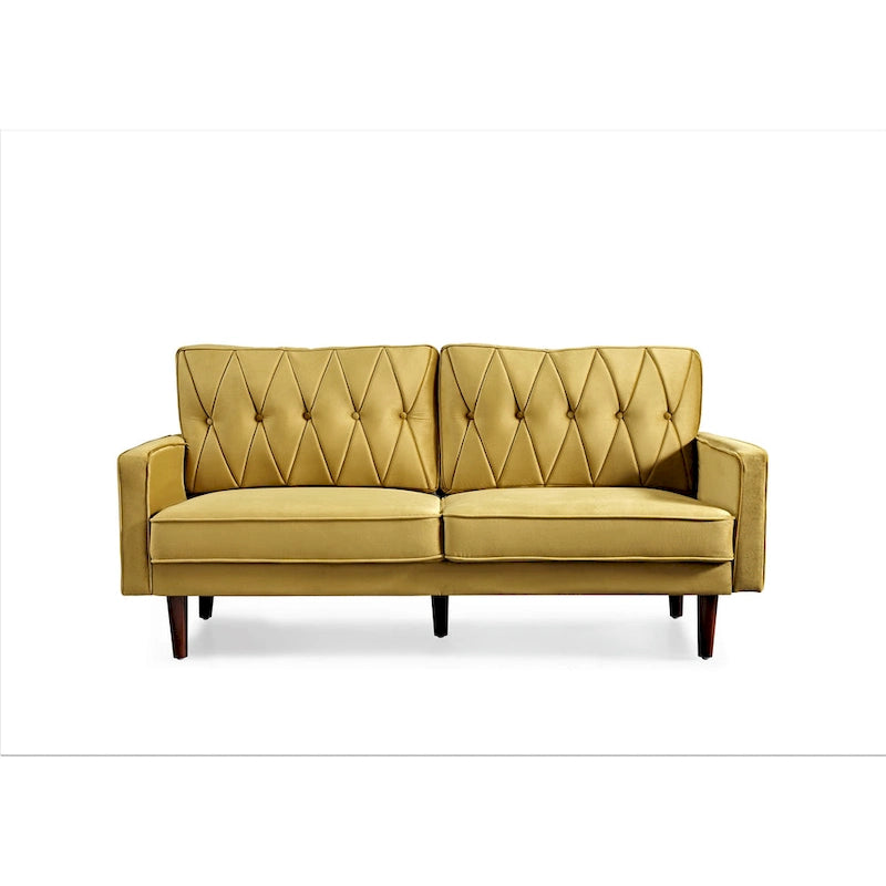 Canapé de salon en velours capitonné de 176 cm de large – 10 options de couleur