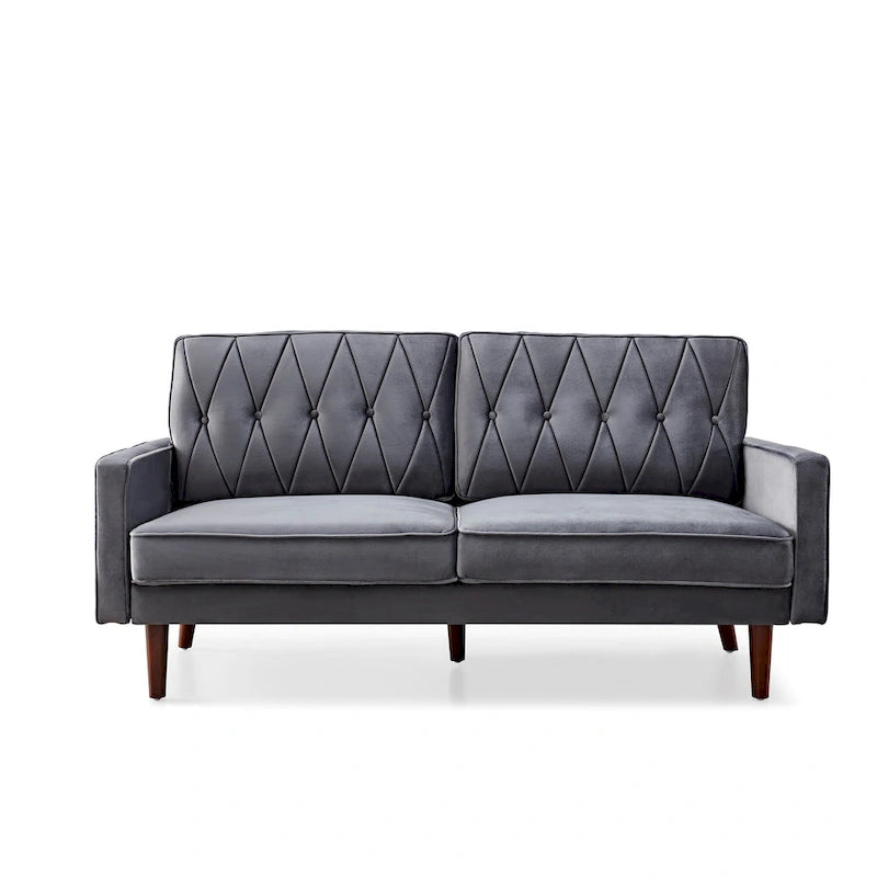 Canapé de salon en velours capitonné de 176 cm de large – 10 options de couleur