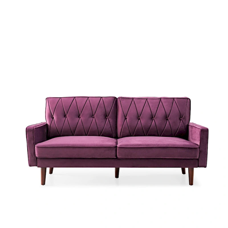 Canapé de salon en velours capitonné de 176 cm de large – 10 options de couleur