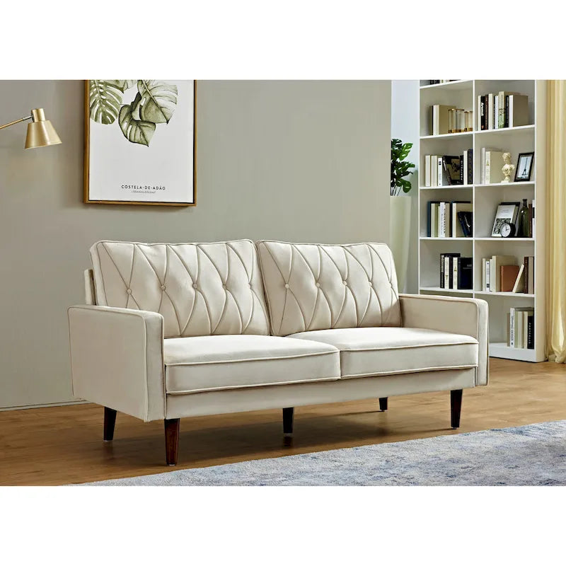Canapé de salon en velours capitonné de 176 cm de large – 10 options de couleur