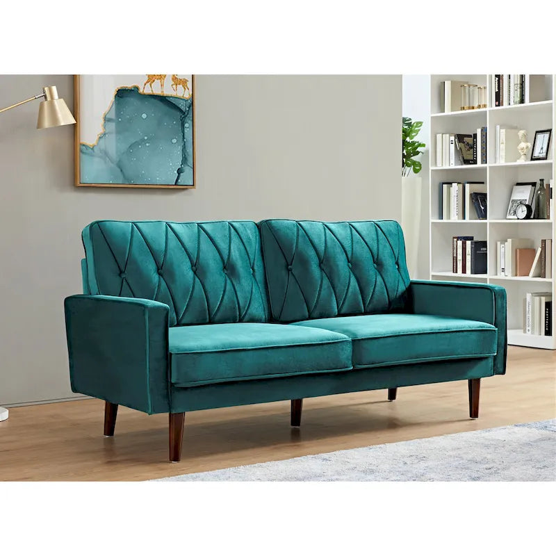 Canapé de salon en velours capitonné de 176 cm de large – 10 options de couleur