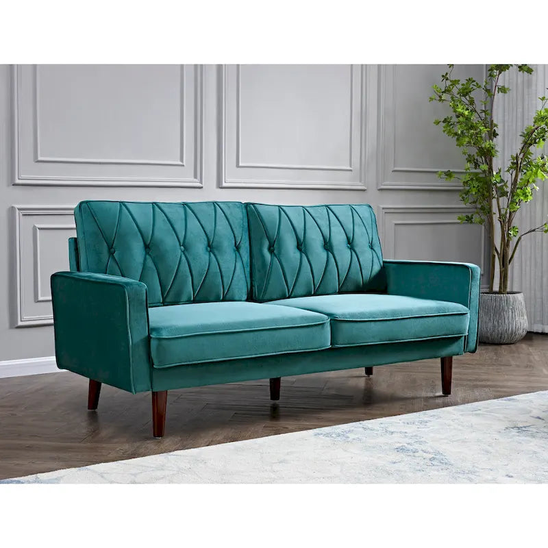 Canapé de salon en velours capitonné de 176 cm de large – 10 options de couleur