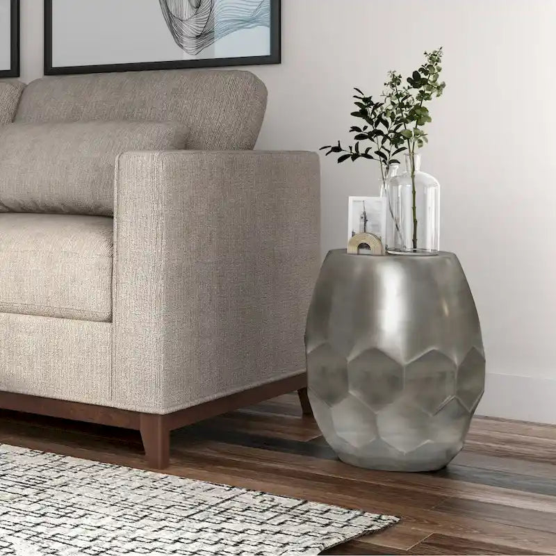 Table d'appoint industrielle en métal – 40 cm de large, 4 coloris disponibles, pour salon