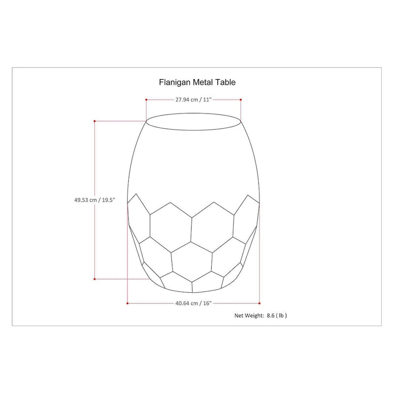 Table d'appoint industrielle en métal – 40 cm de large, 4 coloris disponibles, pour salon