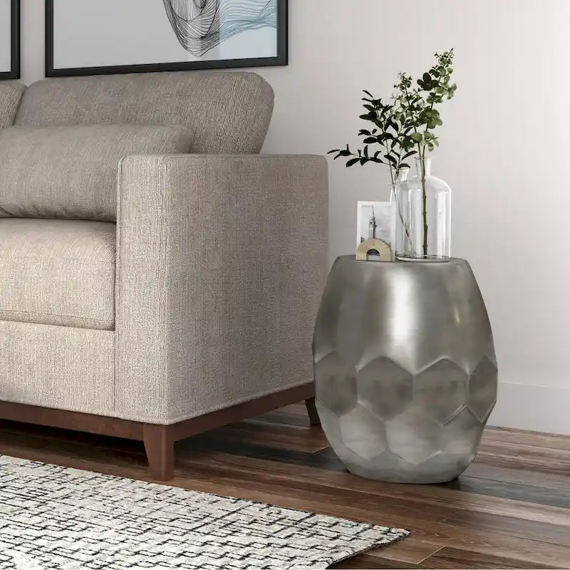 Table d'appoint industrielle en métal – 40 cm de large, 4 coloris disponibles, pour salon