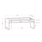 Table basse Watler Contemporary de 48 pouces avec plateau en verre et 1 étagère par Furniture of America