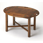 Table d'appoint vintage en bois d'hévéa massif couleur chêne – Finition naturelle, 18,5x30x22,5 po, Table d'appoint