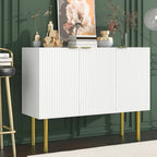 Table d'appoint buffet pour entrée avec pieds en métal doré - 120 L x 42 l x 93 H cm