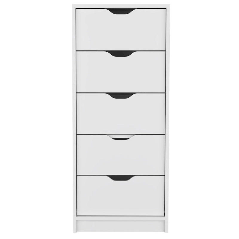 Commode haute à 5 tiroirs avec système coulissant