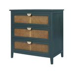 Commode de rangement 3 tiroirs en rotin naturel
