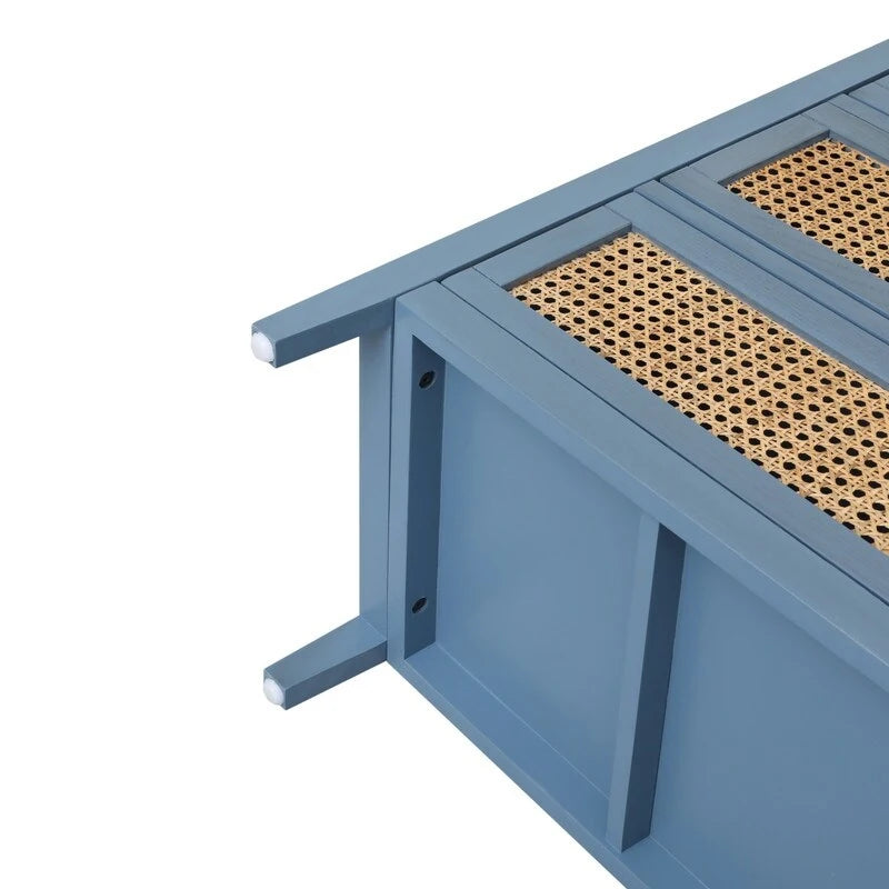 Commode de rangement 3 tiroirs en rotin naturel