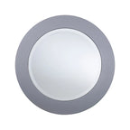 Table basse ronde Olivia contemporaine à miroir SEI Furniture en argent mat avec détails et étagère