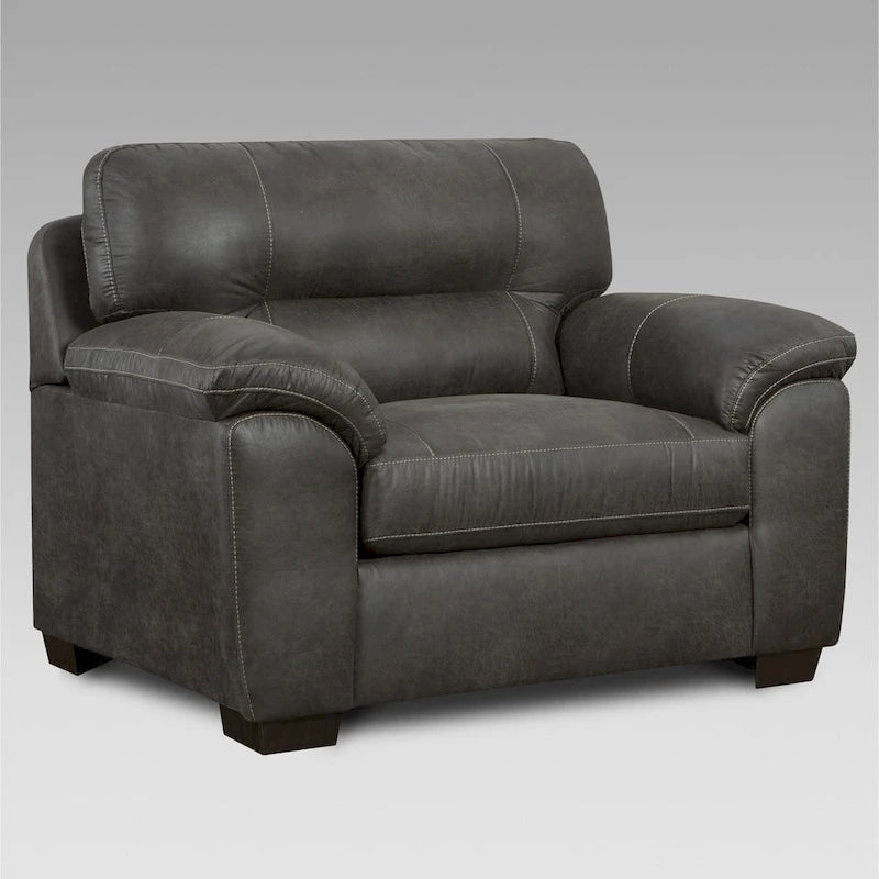 Ensemble de canapé 4 pièces avec accoudoirs et coussins moelleux – Gris, Mobilier de salon contemporain
