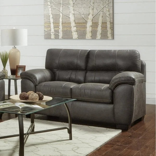 Ensemble de canapé 4 pièces avec accoudoirs et coussins moelleux – Gris, Mobilier de salon contemporain