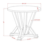 Table de salle à manger ronde à hauteur de comptoir de 122 cm – Brun cendré, 122x122x91 cm, 45 kg, 4 places