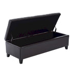 Banc coffre de rangement capitonné en similicuir de 130 cm – 19*50,25*16