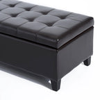 Banc coffre de rangement capitonné en similicuir de 130 cm – 19*50,25*16