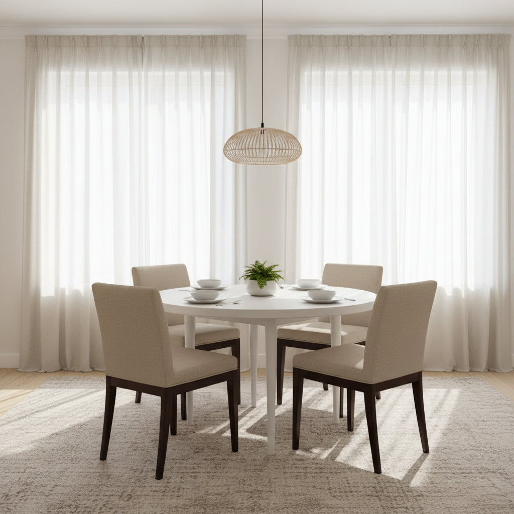 Lot de 2 fauteuils d'appoint en tissu rembourré – Crème/Beige/Taupe, piétements coloris Naturel et Noir au choix