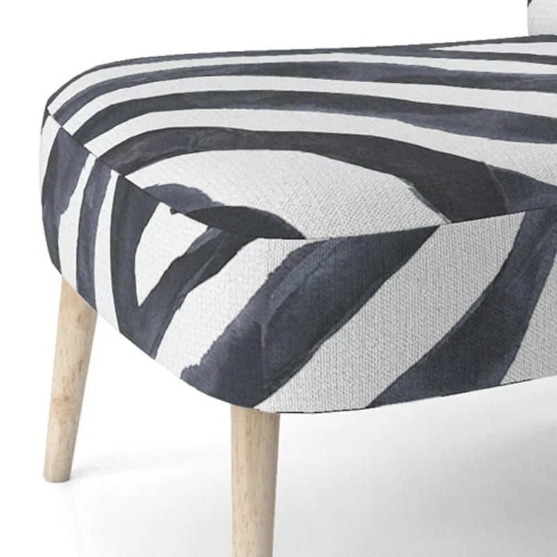Chaise d'appoint et fauteuil rembourrés rayés zébrés Designart pour cabine et pavillon
