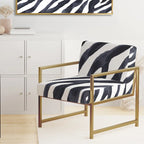 Chaise d'appoint et fauteuil rembourrés rayés zébrés Designart pour cabine et pavillon