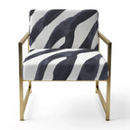 Chaise d'appoint et fauteuil rembourrés rayés zébrés Designart pour cabine et pavillon