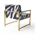 Chaise d'appoint et fauteuil rembourrés rayés zébrés Designart pour cabine et pavillon