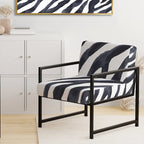 Chaise d'appoint et fauteuil rembourrés rayés zébrés Designart pour cabine et pavillon