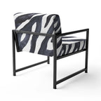 Chaise d'appoint et fauteuil rembourrés rayés zébrés Designart pour cabine et pavillon
