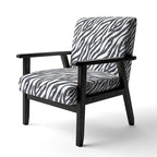 Chaise d'appoint et fauteuil rembourrés rayés zébrés Designart pour cabine et pavillon