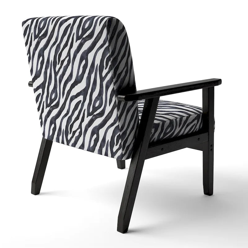 Chaise d'appoint et fauteuil rembourrés rayés zébrés Designart pour cabine et pavillon