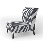 Chaise d'appoint et fauteuil rembourrés rayés zébrés Designart pour cabine et pavillon