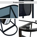 Tables d'appoint ovales étroites, lot de 2 tables d'extrémité avec rangement organisateur