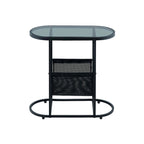 Tables d'appoint ovales étroites, lot de 2 tables d'extrémité avec rangement organisateur