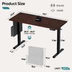 Bureau Debout Électrique Ergonomique, Bureau d'Ordinateur, Table Réglable en Hauteur avec Port USB