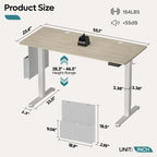 Bureau Debout Électrique Ergonomique, Bureau d'Ordinateur, Table Réglable en Hauteur avec Port USB