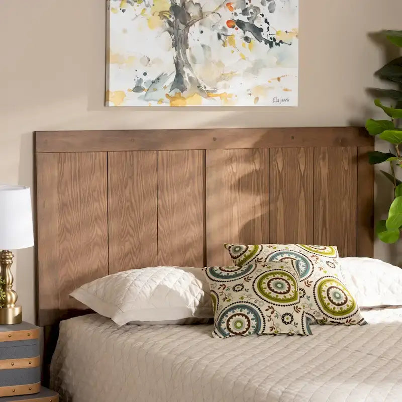 Tête de lit en bois de frêne et noyer de transition – Grand lit/Très grand lit/Lit double/Lit simple, 40,7x50x0,8 po, 17,6 lb