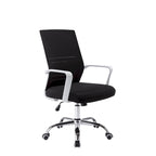 Chaise de bureau pivotante à dossier en maille – Rose/Noir/Blanc, Chaise de bureau ergonomique pour la maison
