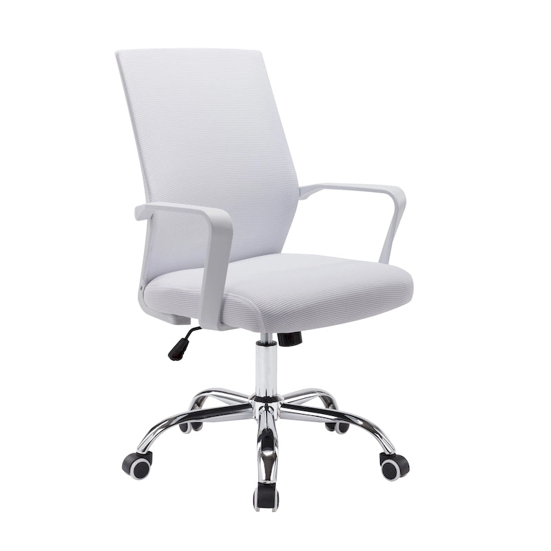 Chaise de bureau pivotante à dossier en maille – Rose/Noir/Blanc, Chaise de bureau ergonomique pour la maison