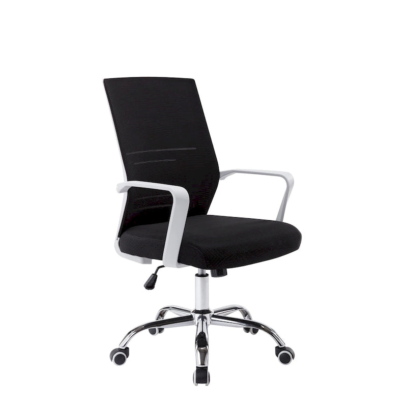 Chaise de bureau pivotante à dossier en maille – Rose/Noir/Blanc, Chaise de bureau ergonomique pour la maison