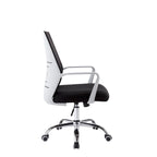 Chaise de bureau pivotante à dossier en maille – Rose/Noir/Blanc, Chaise de bureau ergonomique pour la maison