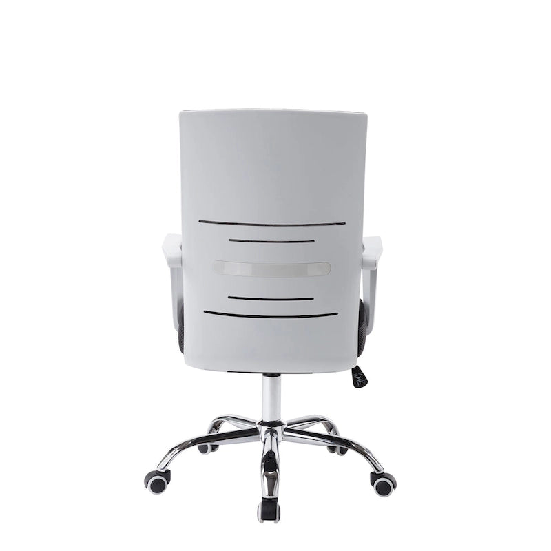 Chaise de bureau pivotante à dossier en maille – Rose/Noir/Blanc, Chaise de bureau ergonomique pour la maison